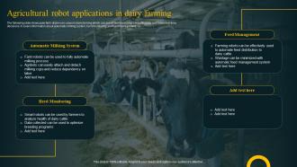 Agricultural Robot Applications In Dairy Farming Improving Agricultural IoT SS