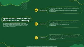 Agricultural Techniques For Effective Vertical Farming