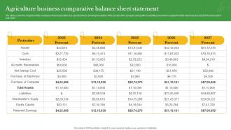 Agriculture Business Comparative Balance Sheet Crop Farming Business Plan BP SS