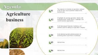 Agriculture Business Plan Powerpoint Presentation Slides Appealing Researched