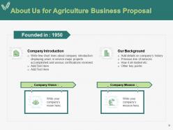 Agriculture Business Proposal Powerpoint Presentation Slides