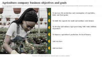 Agriculture Company Business Startup Agriculture Company Business Planning