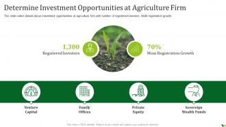 Agriculture Company Pitch Deck Investment Opportunities At Agriculture Firm