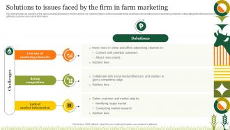 Agriculture Crop Marketing Solutions To Issues Faced By The Firm In Farm Marketing Strategy SS V