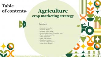 Agriculture Crop Marketing Strategy For Table Of Contents Strategy SS V