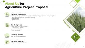 Agriculture project proposal powerpoint presentation slides