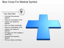 Ah blue cross for medical symbol powerpoint template slide