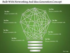 Ah bulb with networking and idea generation concept powerpoint template