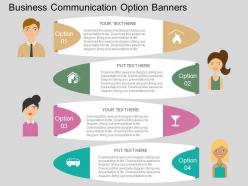 Ah business communication option banners flat powerpoint design