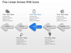 Ah five linear arrows with icons powerpoint template