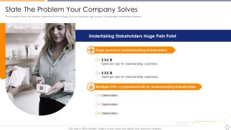 Ai analytics investor pitch deck state the problem your company solves