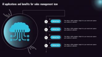 AI Applications And Benefits For Sales Management Icon