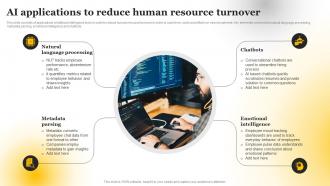 Ai Applications To Reduce Human Resource Turnover