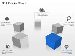 Ai blue cube in silver cubes graphics for sales planning powerpoint template slide