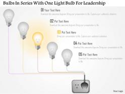 Ai bulbs in series with one light bulb for leadership powerpoint template