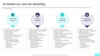 AI Chatbot Use Cases For Marketing Comprehensive Guide For AI Based AI SS V