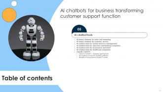 AI Chatbots For Business Transforming Customer Support Function Powerpoint Presentation Slides AI CD V Designed Captivating