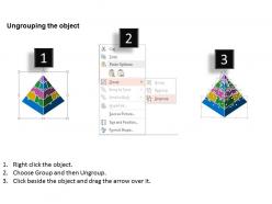 Ai colored puzzle triangle with six stages powerpoint templets
