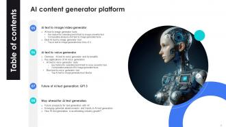 AI Content Generator Platform Powerpoint Presentation Slides AI CD V Interactive Template