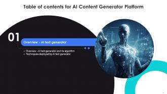 AI Content Generator Platform Powerpoint Presentation Slides AI CD V Visual Template