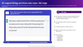AI Copywriting Services Use Case Ad Copy AI Text To Voice Convertor Tools AI SS V