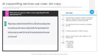 AI Copywriting Services Use Case Ad Copy Deploying AI Writing Tools For Effective AI SS V
