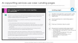 AI Copywriting Services Use Case Landing Pages Deploying AI Writing Tools For Effective AI SS V