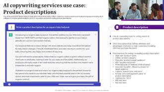 AI Copywriting Services Use Case Product Descriptions AI Text To Voice Convertor Tools AI SS V
