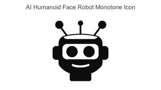 AI Humanoid Face Robot Monotone Icon In Powerpoint Pptx Png And Editable Eps Format