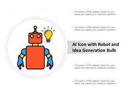 Ai icon with robot and idea generation bulb