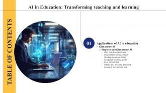 Ai In Education Transforming Teaching And Learning Table Of Contents AI SS