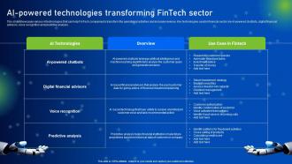 AI Powered Technologies Transforming Fintech Sector How AI Is Revolutionizing Finance Industry AI SS