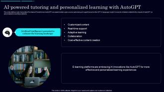 Ai Powered Tutoring Personalized Auto Gpt Autonomous Gpt 4 Experiment Explained ChatGPT SS