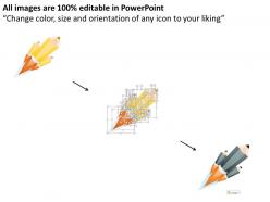 Ai rocket made with pencils in solar system powerpoint template