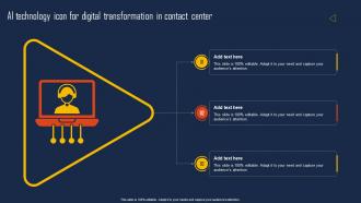 Ai Technology Icon For Digital Transformation In Contact Center