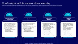 AI Use Cases For Finance AI Technologies Used For Insurance Claims Processing AI SS V