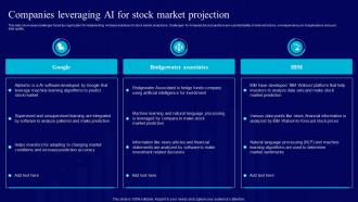 AI Use Cases For Finance Companies Leveraging AI For Stock Market Projection AI SS V