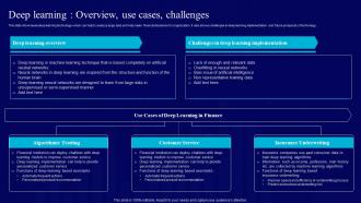 AI Use Cases For Finance Deep Learning Overview Use Cases Challenges AI SS V