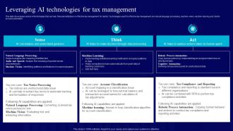 AI Use Cases For Finance Leveraging AI Technologies For Tax Management AI SS V