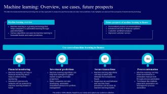 AI Use Cases For Finance Machine Learning Overview Use Cases Future Prospects AI SS V