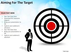 Aiming for the target man with bullseye business concept powerpoint diagrams templates info graphics