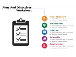 Aims and objective worksheet sample of ppt