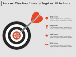 Aims and objectives shown by target and globe icons