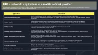 AIOPS Applications And Use Case AIOPS Real World Applications At A Mobile Network Provider