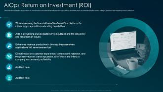 AIOps return on investment ROI artificial intelligence for IT operations ppt rules