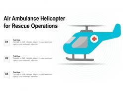 Air Ambulance Helicopter For Rescue Operations
