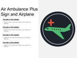 Air ambulance plus sign and airplane