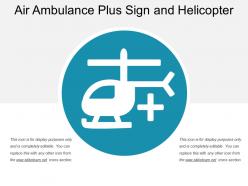 Air ambulance plus sign and helicopter