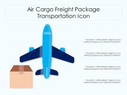 Air cargo freight package transportation icon