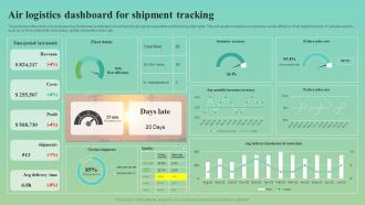 Air Logistics Dashboard For Shipment Tracking